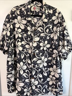VTG Rare 3XL Hilo Hattie Bark Cloth-Like Aloha Shirt - Made in Hawaii